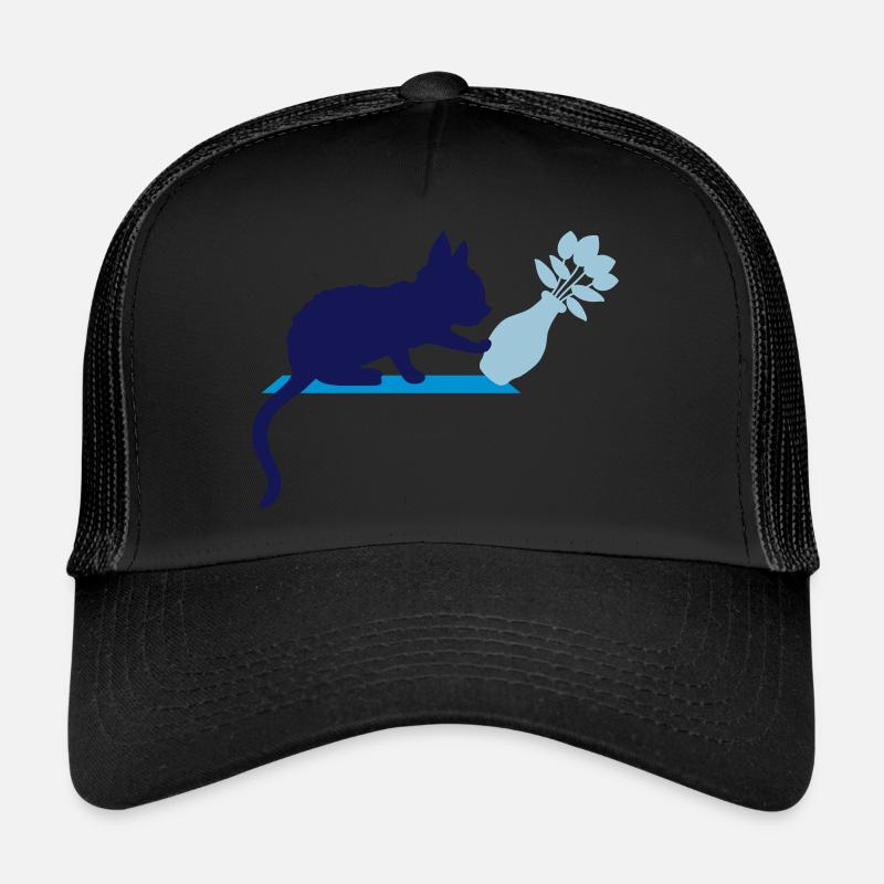 Knock over flower vase cheeky cat Trucker Cap