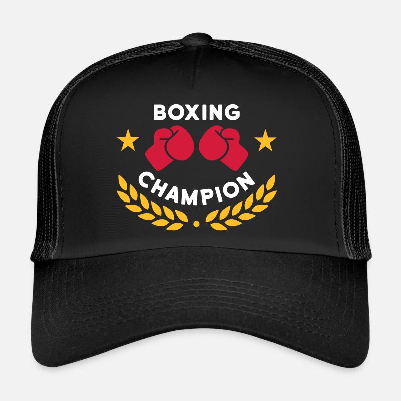 Boxing champion (Boxhandschuhe, Lorbeerkranz) - Trucker Cap - Schwarz/Schwarz