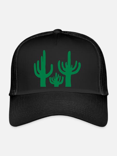 3 Cactus Desert Silhouette - Trucker Cap - black/black - Front