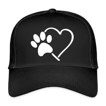pfote herz - Trucker Cap - Schwarz/Schwarz - Vorne