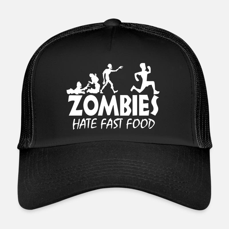 Zombies hate Fast Food Trucker Cap