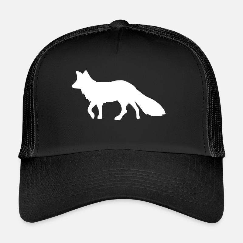 Fuchs weiß fox white - Trucker Cap - Schwarz/Schwarz