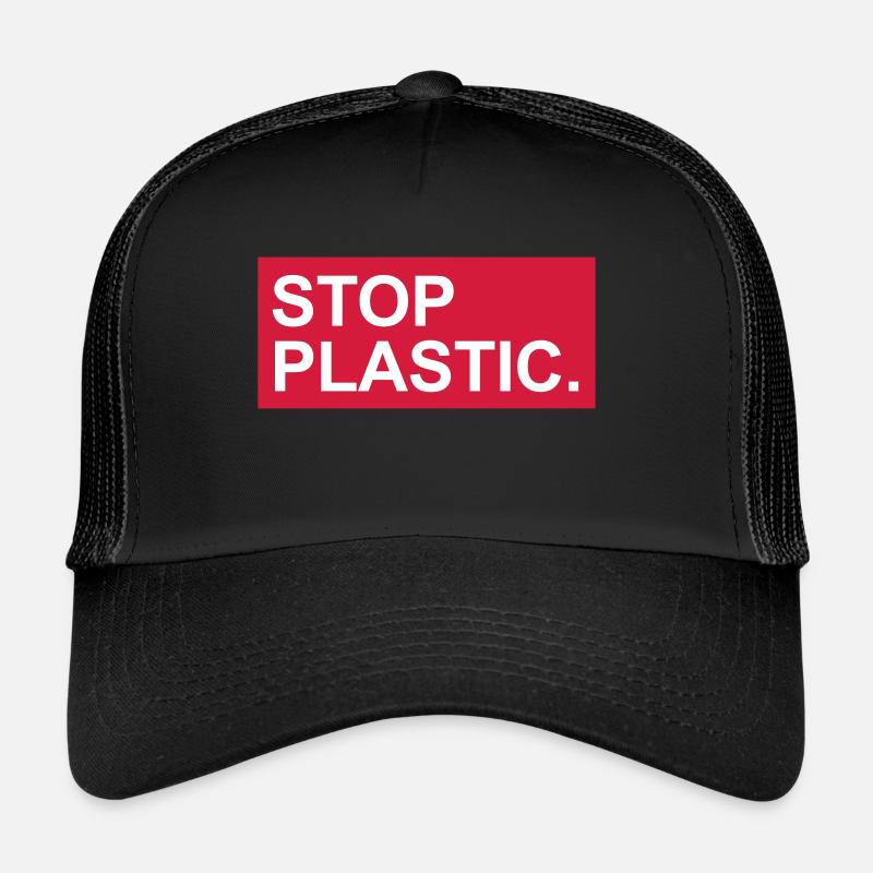 cadeau stop-plastique - Casquette trucker  - noir/noir