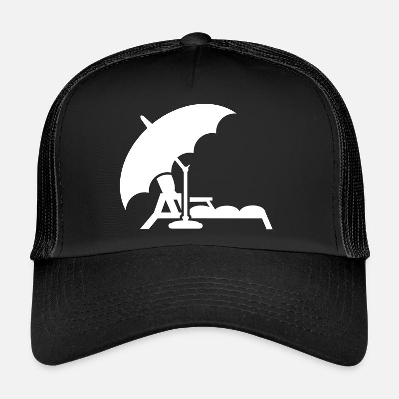 Chaise longue sous le parasol / chaise longue (1c) Casquette trucker 
