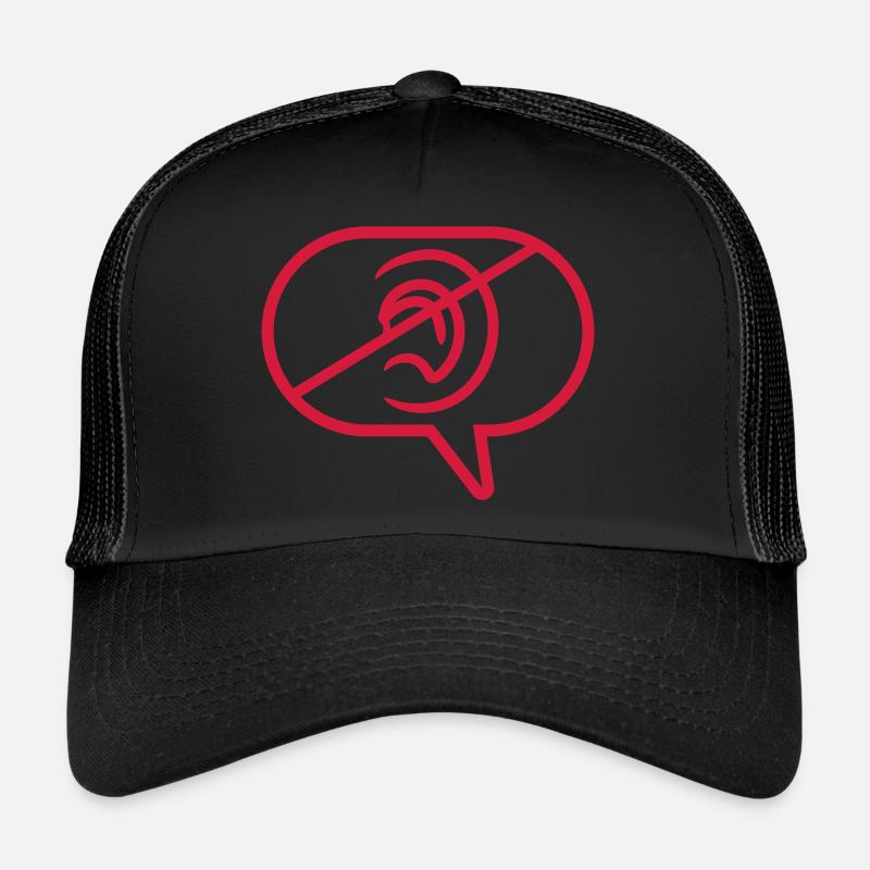 Pas de bulle vocale de symbole d’écoute Casquette trucker 