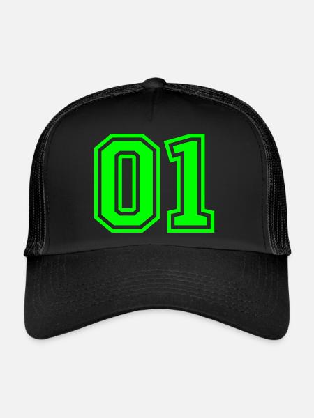 01 Un numéro - Casquette trucker  - noir/noir - Devant