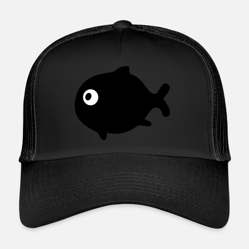 poisson - Casquette trucker  - noir/noir
