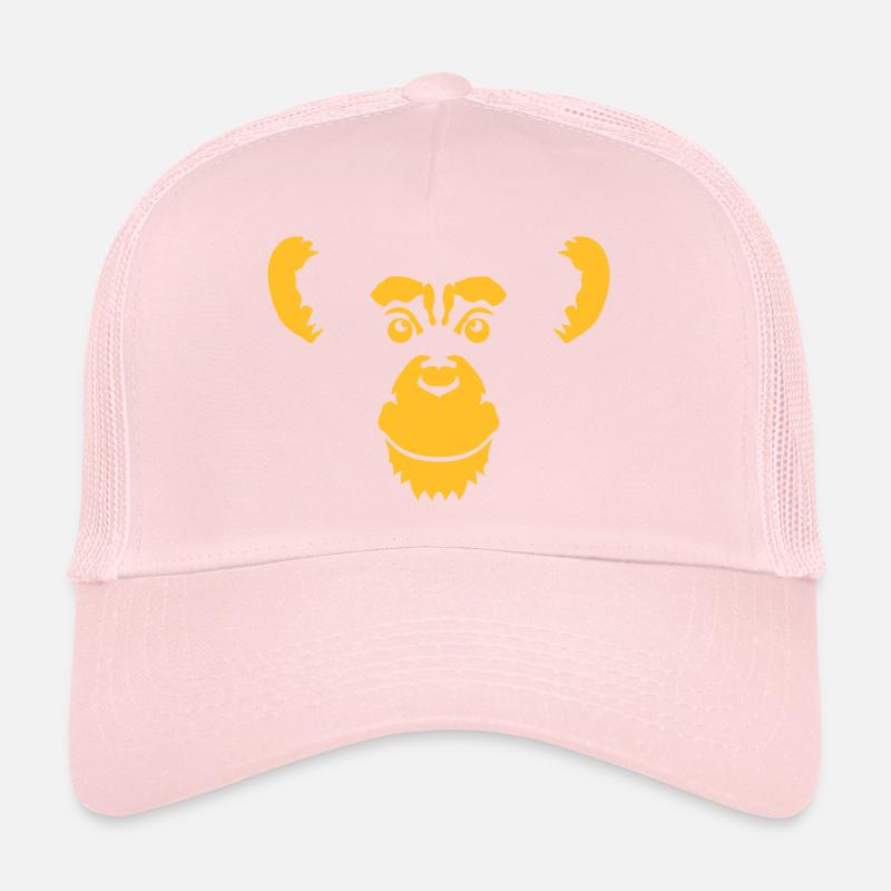 chimpanzee monkey head animal drawing Trucker Cap