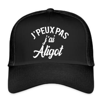 Aligot région de france Aveyron - Casquette trucker  - noir/noir - Devant