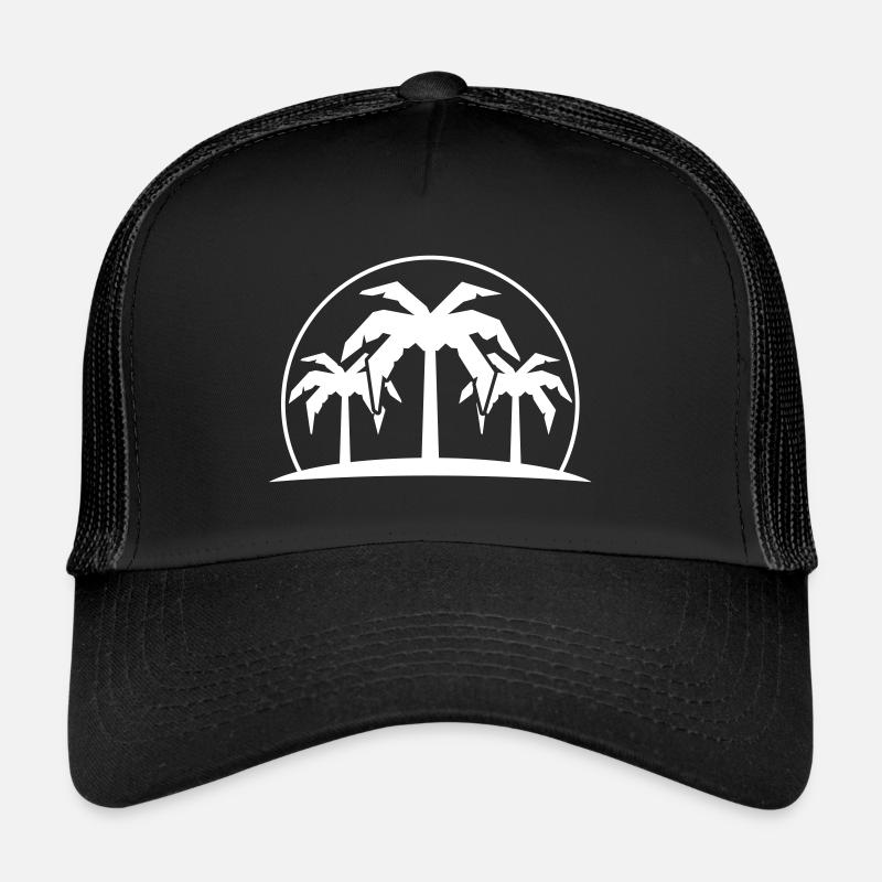 Palmen Symbo - Trucker Cap - Schwarz/Schwarz