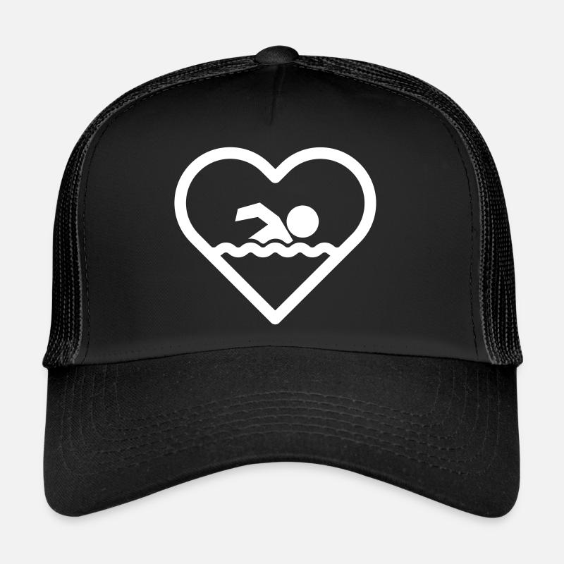 Coeur Natation Nageur Evolution Puls eau Casquette trucker 