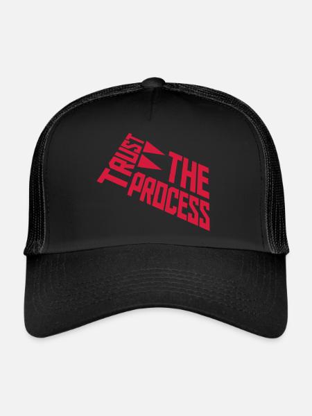 trust the process Quote - Trucker Cap - black/black - Front
