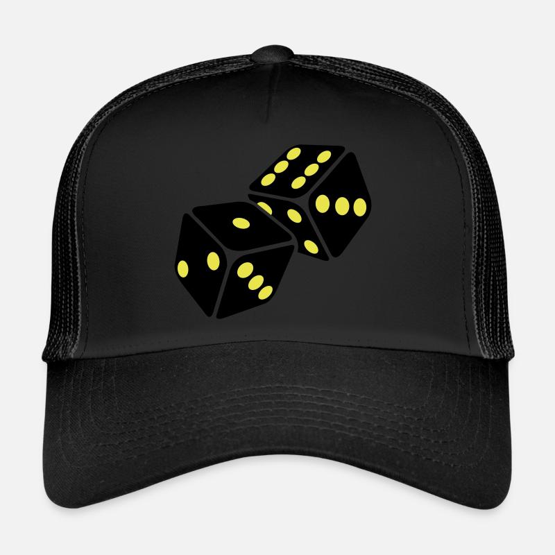 würfel - Trucker Cap - Schwarz/Schwarz