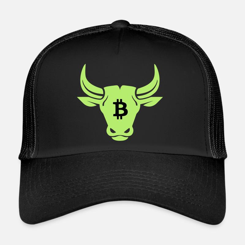Bitcoin Crypto Bull Logo - Casquette trucker  - noir/noir