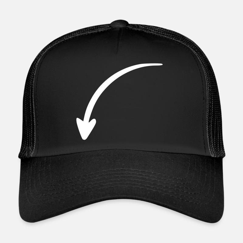 Arrow drawing sketch white - Trucker Cap - black/black