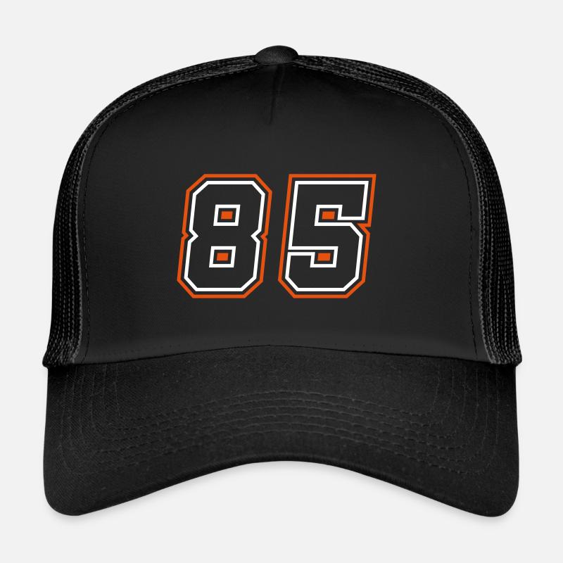 85 Zahl Symbol - Trucker Cap - Schwarz/Schwarz