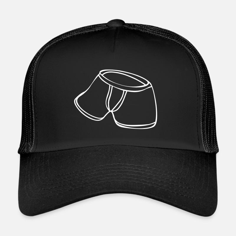 caleçon boxeur - Casquette trucker  - noir/noir