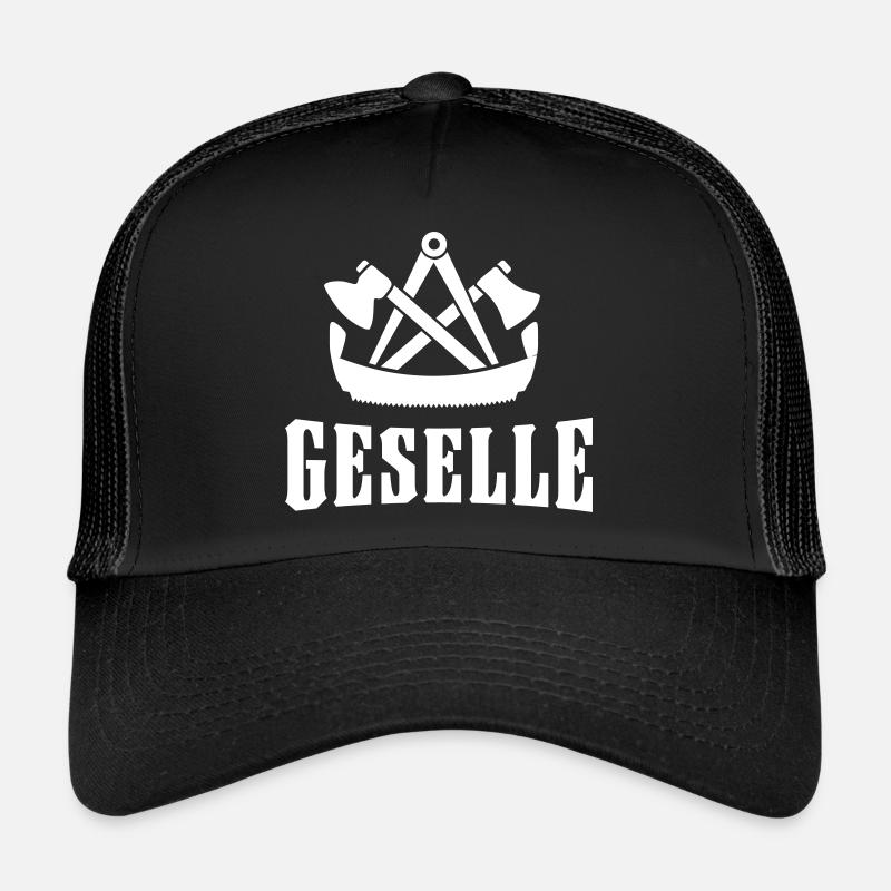 Zimmermann Zeichen Symbol Wappen Geselle Geschenk - Trucker Cap - Schwarz/Schwarz