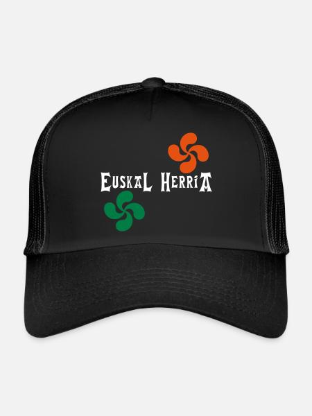 Euskal Herria - Lauburu - Casquette trucker  - noir/noir - Devant