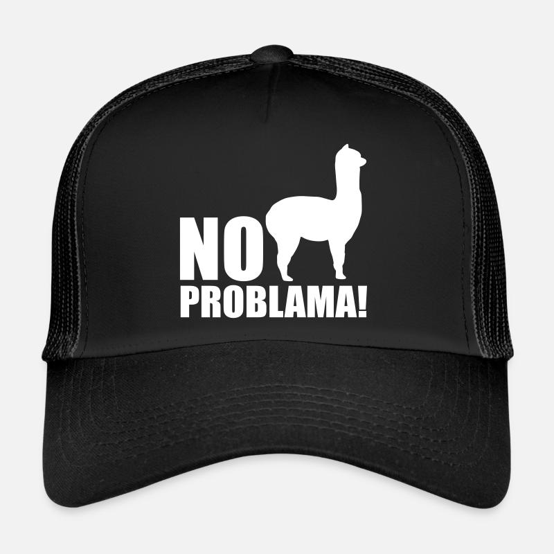 Cool Alpaca No Prob Lama Meme Fun Saying Trucker Cap