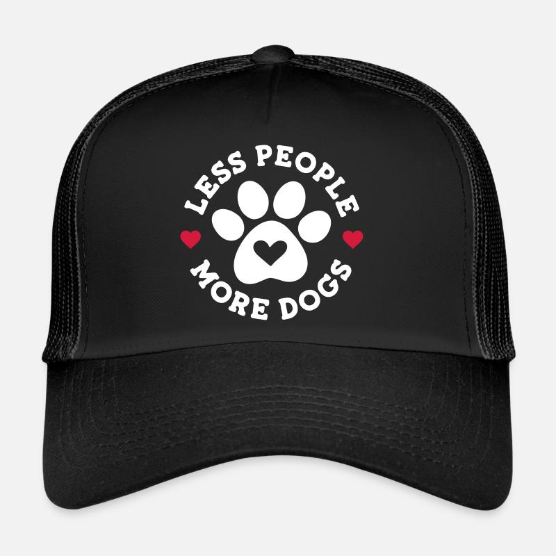 Moins de gens, plus de chiens - Casquette trucker - noir/noir