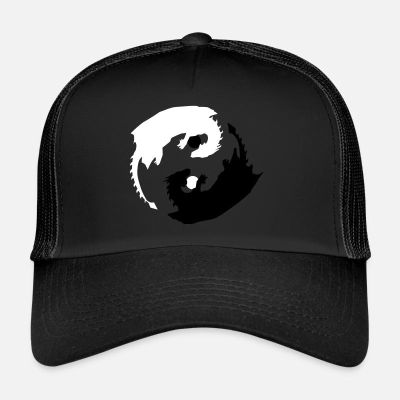 Yin und Yang Drachen mit Spheren Trucker Cap