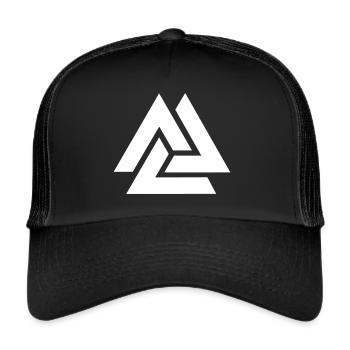 Valknut, Odin, Symbol, Viking, Nordic, Celts - Trucker Cap - black/black - Front