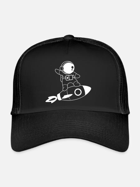 ASTRONAUTE FUSÉE SPACE STAR FLY MOTIF - Casquette trucker  - noir/noir - Devant