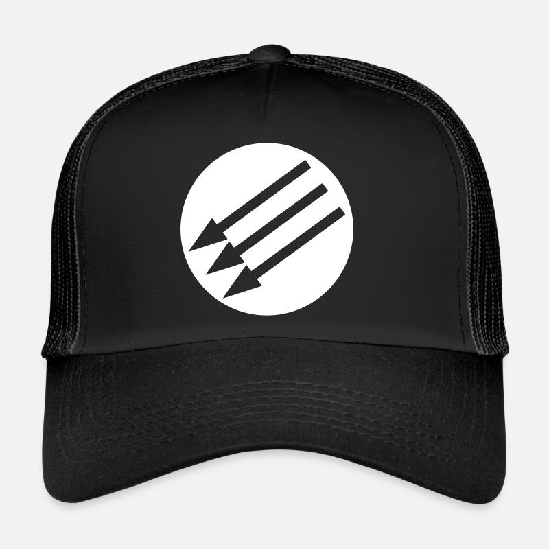 DREIPFEIL | Three arrows | Politische Bewegung - Trucker Cap - Schwarz/Schwarz