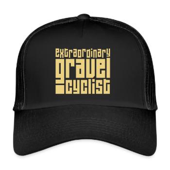 Extraordinary Gravel Cyclist Design - Trucker Cap - black/black - Front