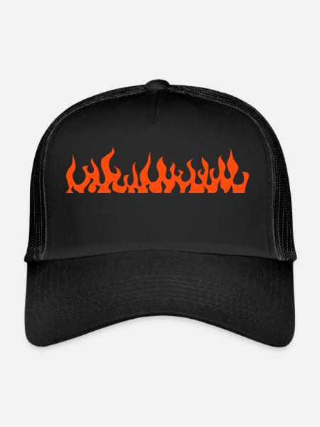 flames - Casquette trucker  - noir/noir - Devant