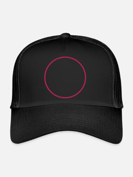 Cercle, rond, ellipse, cercles, vecteur, cercle rond - Casquette trucker  - noir/noir - Devant