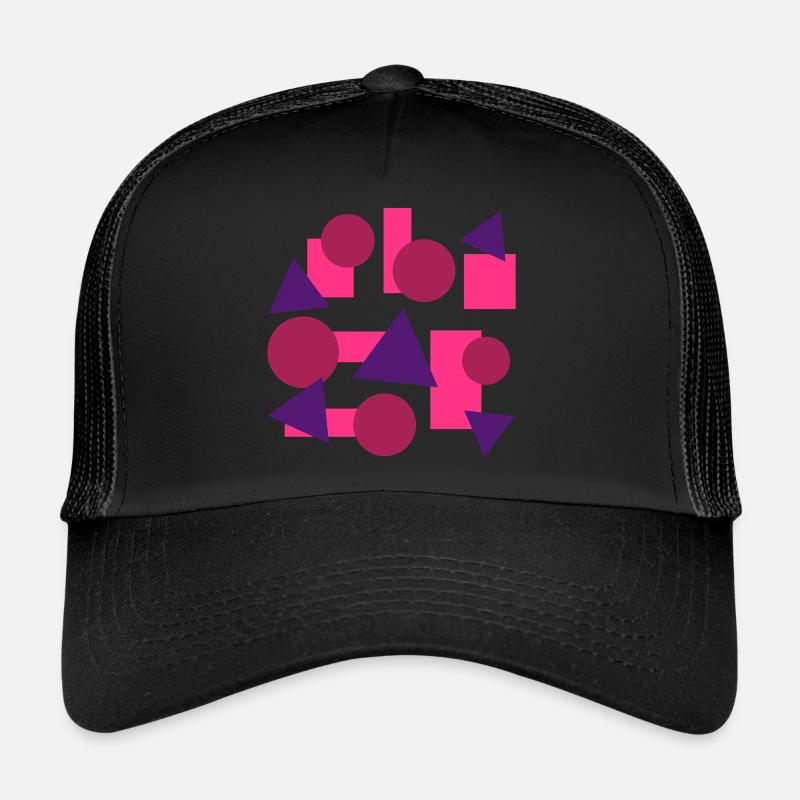 Geometric shapes (squares, circles, triangles) Trucker Cap
