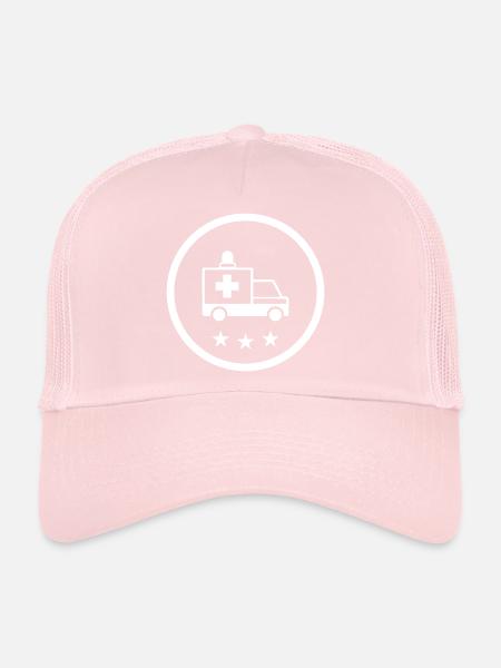 Krankenwagen Ambulance - Trucker Cap - Hellrosa - Vorne