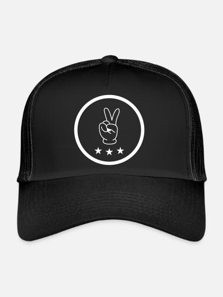 Peace Hand Comic - Trucker Cap - black/black - Front