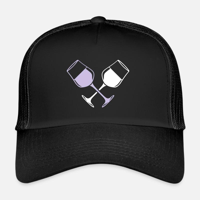 Wine Glass Red Wine Symbol Wine Trucker Cap