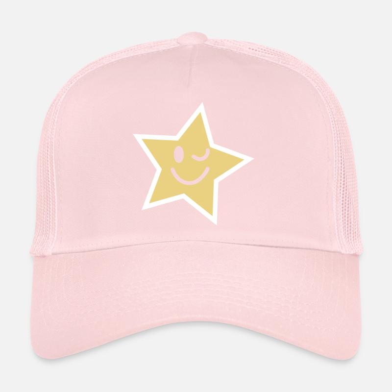 star smile wink 5 corner Trucker Cap