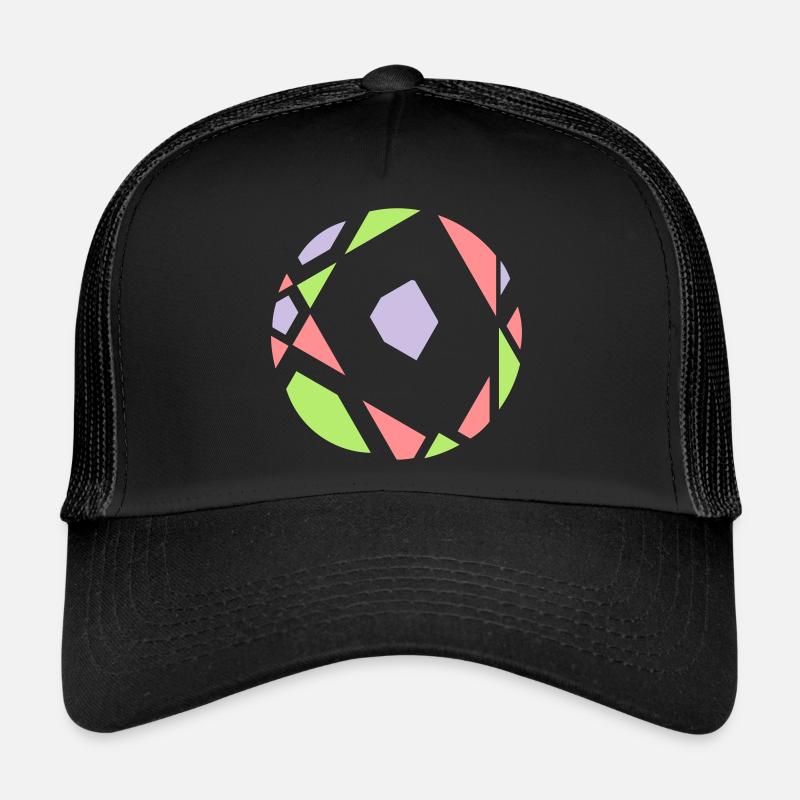 abstrakte Sphäre - Trucker Cap - Schwarz/Schwarz
