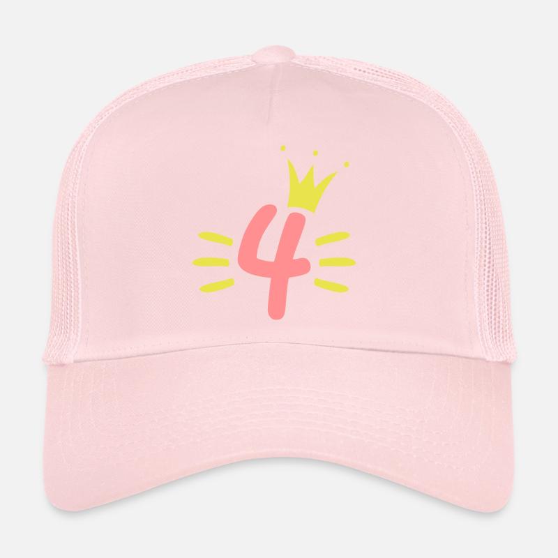 4th Birthday Crown Trucker Cap