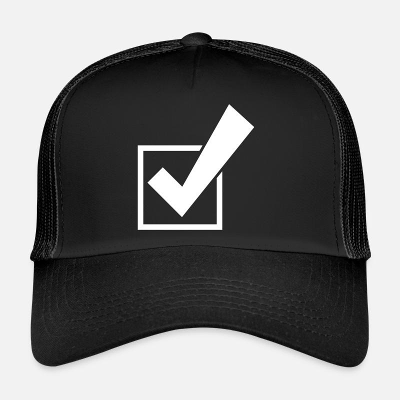 Häkchen Wahlen Ankreuzen Symbol Trucker Cap