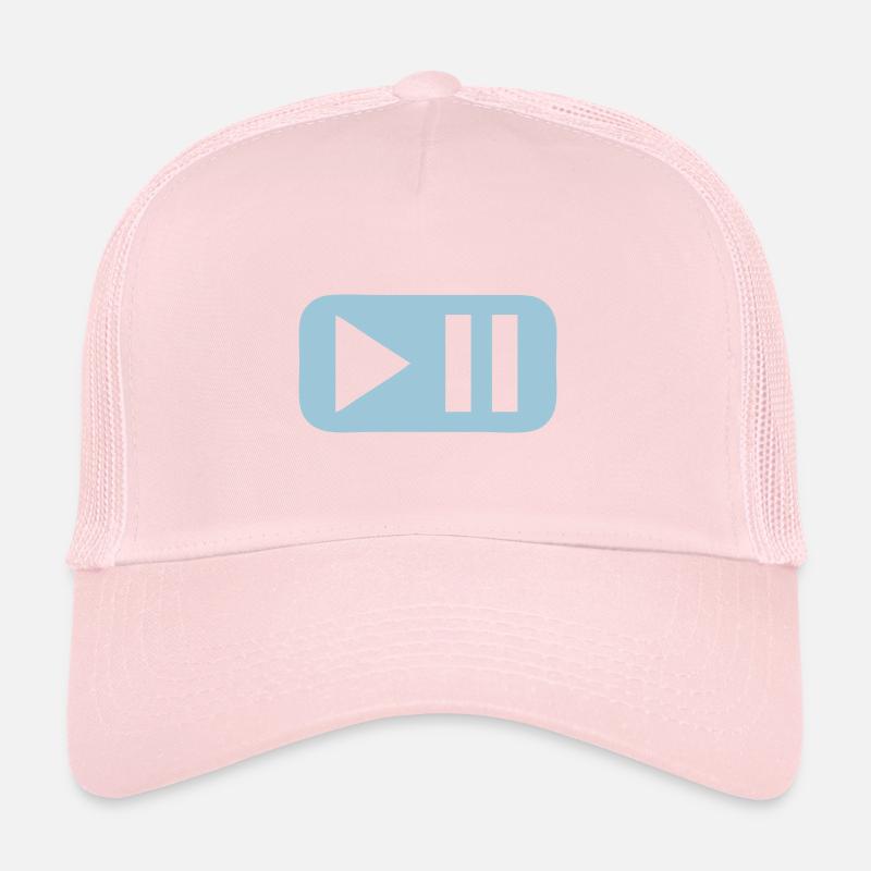 pause play button Trucker Cap