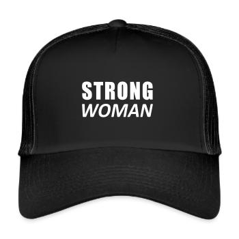 STRONG WOMAN - Trucker Cap - Schwarz/Schwarz - Vorne