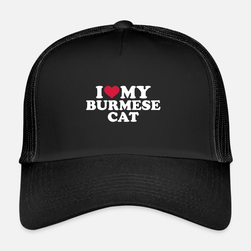 Birma Katze - Trucker Cap - Schwarz/Schwarz