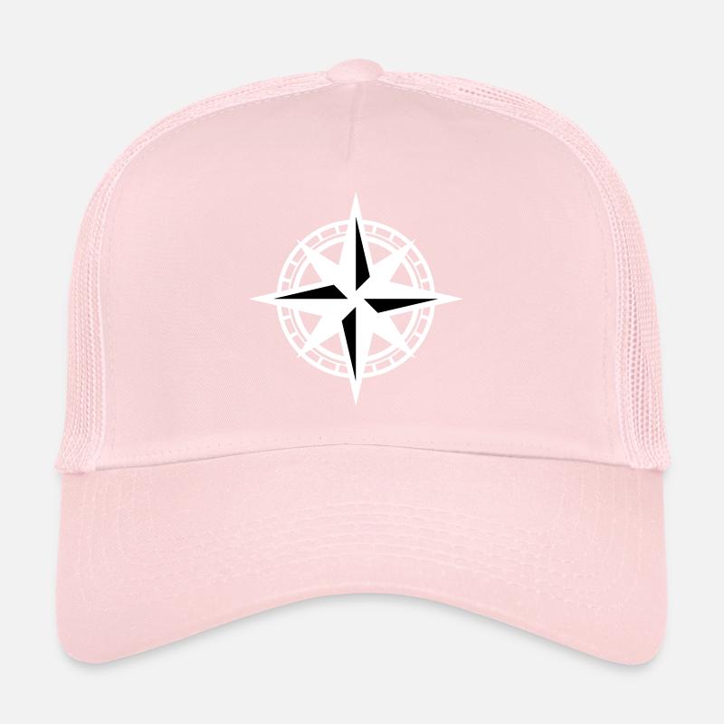 Nordic Star: Styled Compass Design Trucker Cap