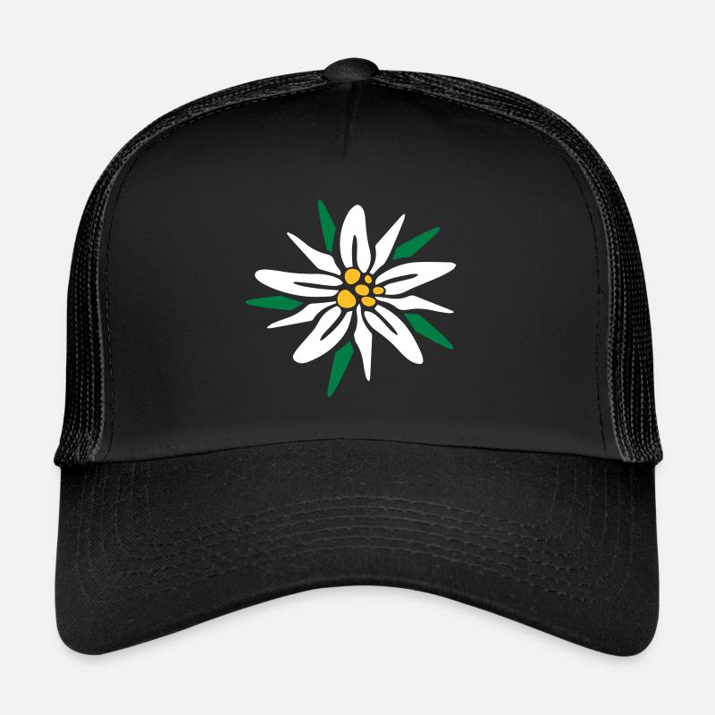 Edelweiss - Trucker Cap - Schwarz/Schwarz