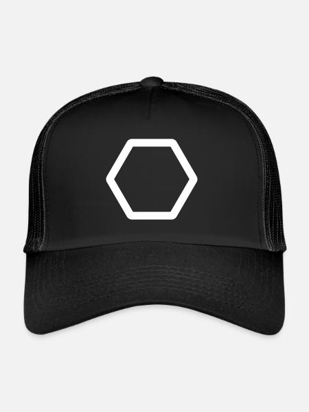 Hexagon - Trucker Cap - black/black - Front
