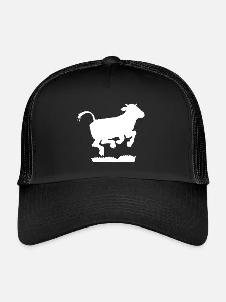 Jumping cow - Trucker Cap - black/black - Front