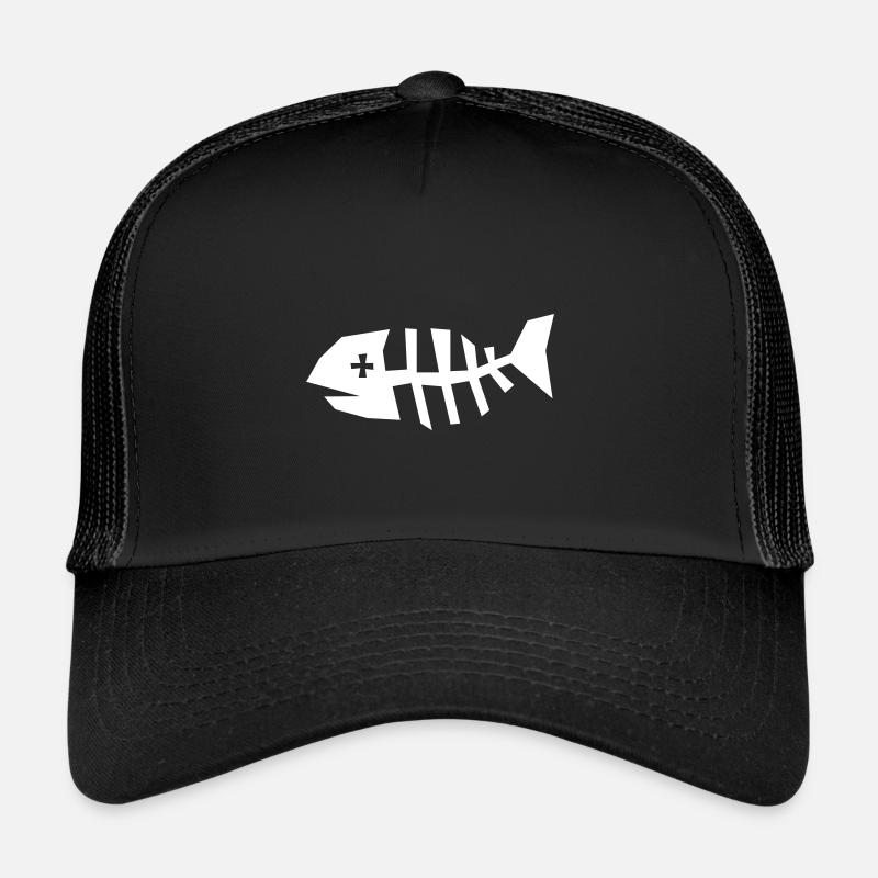 Fish bone skeleton - Trucker Cap - black/black