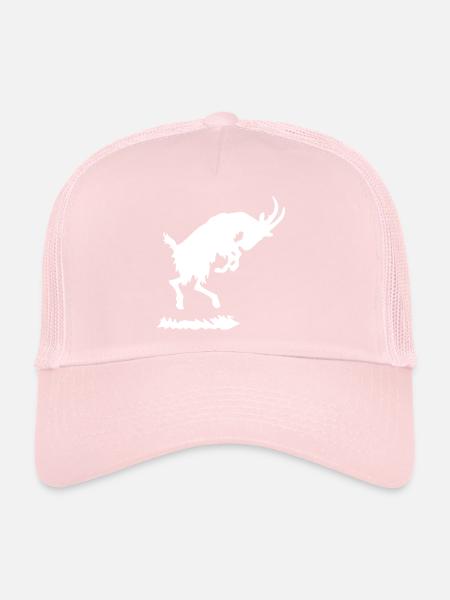Chèvre sautante - Casquette trucker  - rose pâle - Devant