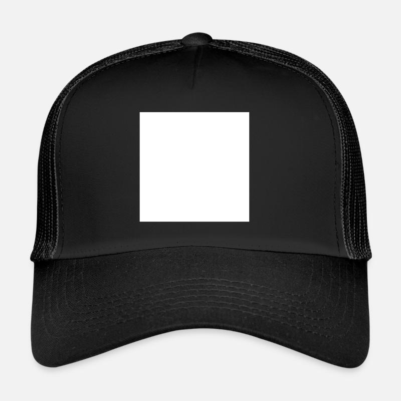 Square Square White Blank Geometry Geometric - Trucker Cap - black/black